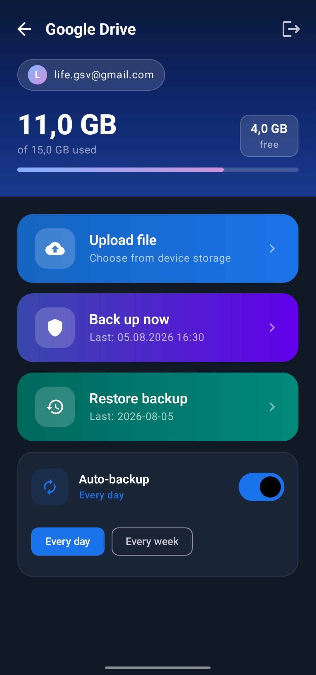 Purrge Google Drive backup